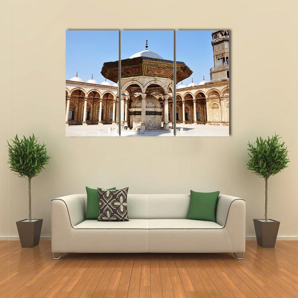 Omayyad Mosque Canvas Wall Art-3 Horizontal-Gallery Wrap-37" x 24"-Tiaracle