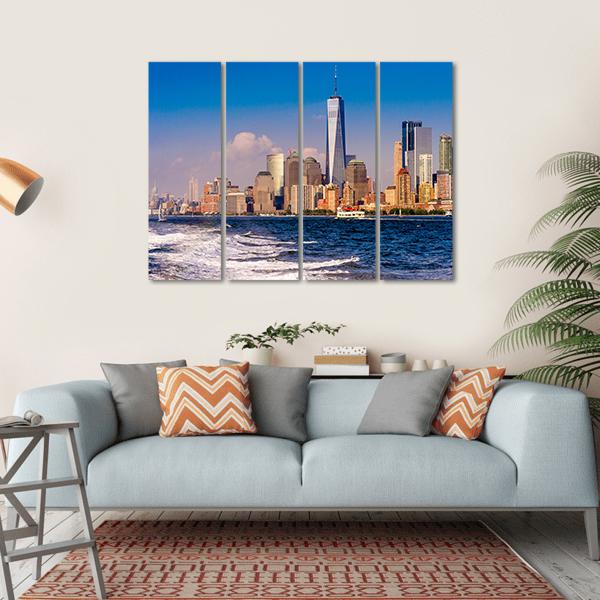 One World Trade Center Canvas Wall Art-4 Horizontal-Gallery Wrap-34" x 24"-Tiaracle
