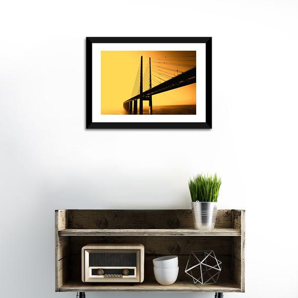 Oresund Bridge Canvas Wall Art-1 Piece-Framed Print-20" x 16"-Tiaracle