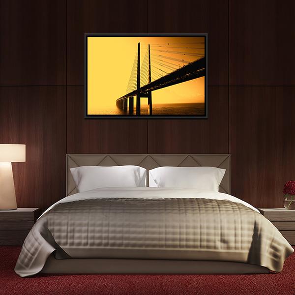 Oresund Bridge Canvas Wall Art-5 Horizontal-Gallery Wrap-22" x 12"-Tiaracle