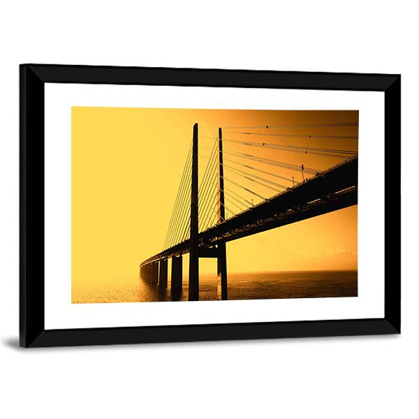 Oresund Bridge Canvas Wall Art-5 Horizontal-Gallery Wrap-22" x 12"-Tiaracle