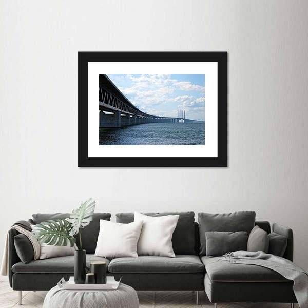 Oresundsbron Bridge Canvas Wall Art-3 Horizontal-Gallery Wrap-25" x 16"-Tiaracle