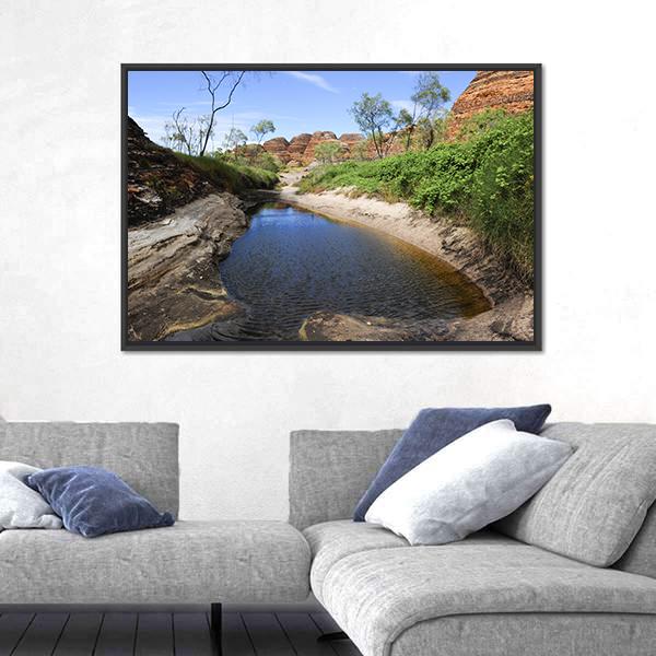 Outback Landscape Of Bee-Hive Shaped Rock Formations In Australia Canvas Wall Art-3 Horizontal-Gallery Wrap-25" x 16"-Tiaracle
