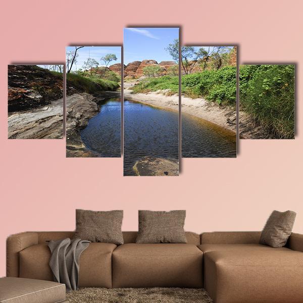 Outback Landscape Of Bee-Hive Shaped Rock Formations In Australia Canvas Wall Art-5 Star-Gallery Wrap-62" x 32"-Tiaracle