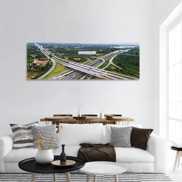 Over Road City Highway In China Panoramic Canvas Wall Art-1 Piece-36" x 12"-Tiaracle