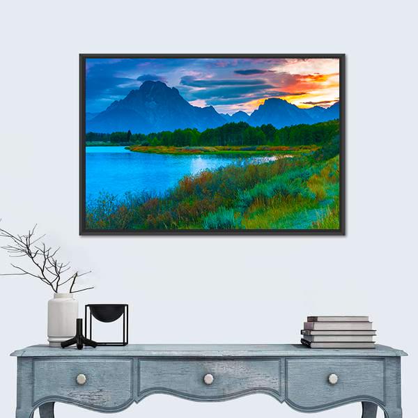 Oxbow Bend Turnout Canvas Wall Art-5 Horizontal-Gallery Wrap-22" x 12"-Tiaracle