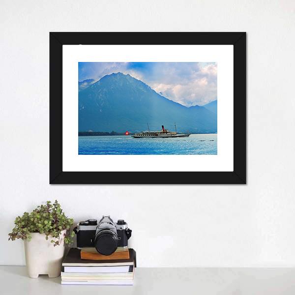 Paddle Steamer Ship Canvas Wall Art-1 Piece-Framed Print-20" x 16"-Tiaracle