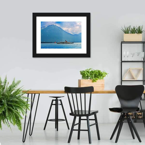 Paddle Steamer Ship Canvas Wall Art-3 Horizontal-Gallery Wrap-25" x 16"-Tiaracle