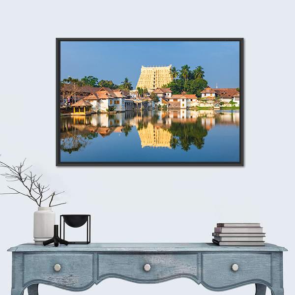 Padmanabhaswamy Temple India Panoramic Canvas Wall Art-1 Piece-36" x 12"-Tiaracle