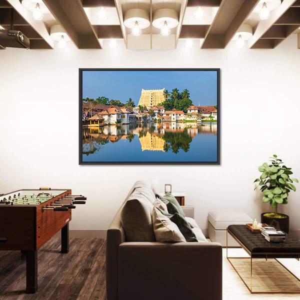 Padmanabhaswamy Temple India Panoramic Canvas Wall Art-1 Piece-36" x 12"-Tiaracle