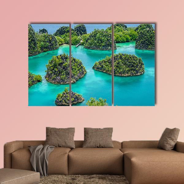 Painemo Island In Indonesia Canvas Wall Art-3 Horizontal-Gallery Wrap-37" x 24"-Tiaracle