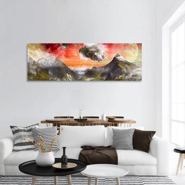 Fantasy Land Panoramic Canvas Wall Art-1 Piece-36" x 12"-Tiaracle
