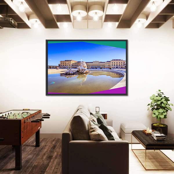 Palace Garden Of Schonbrunn Canvas Wall Art-3 Horizontal-Gallery Wrap-25" x 16"-Tiaracle