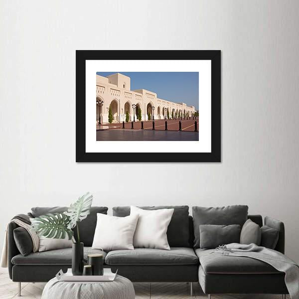 Palace Of Sultan Qaboosh In Muscat Canvas Wall Art-3 Horizontal-Gallery Wrap-25" x 16"-Tiaracle
