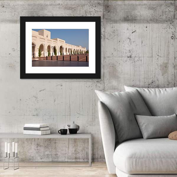 Palace Of Sultan Qaboosh In Muscat Canvas Wall Art-3 Horizontal-Gallery Wrap-25" x 16"-Tiaracle