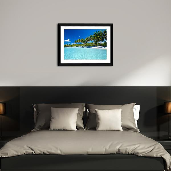 Palm Trees & Tropical Beach Canvas Wall Art-3 Horizontal-Gallery Wrap-25" x 16"-Tiaracle