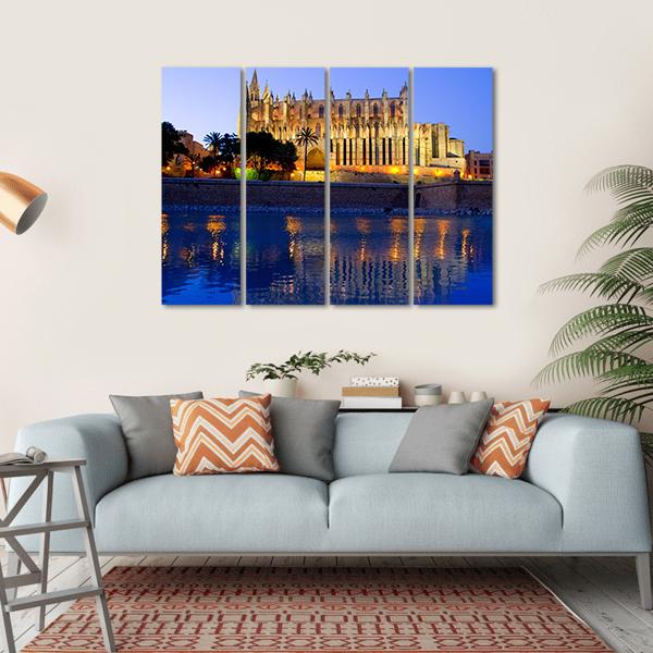 Palma Cathedral Canvas Wall Art-4 Horizontal-Gallery Wrap-34" x 24"-Tiaracle