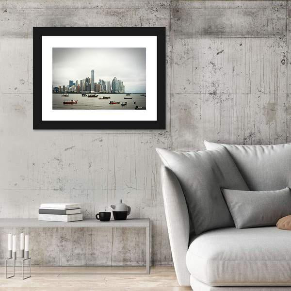 Panama City View Panoramic Canvas Wall Art-1 Piece-36" x 12"-Tiaracle