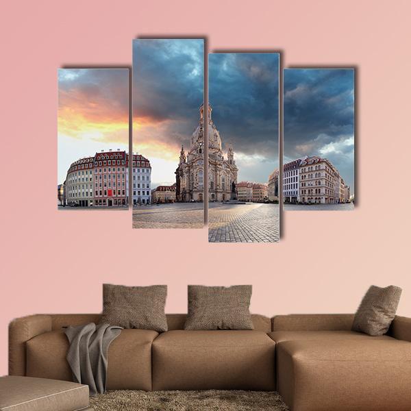 Dresden At Sunrise Canvas Wall Art-4 Pop-Gallery Wrap-50" x 32"-Tiaracle