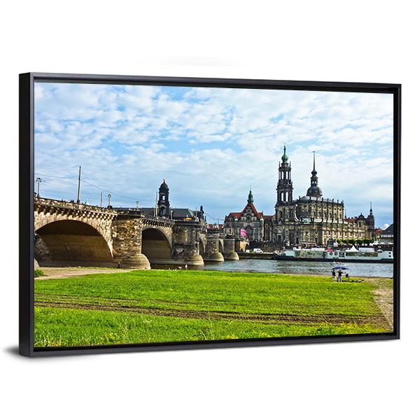 Panorama Of Dresden Canvas Wall Art-3 Horizontal-Gallery Wrap-25" x 16"-Tiaracle