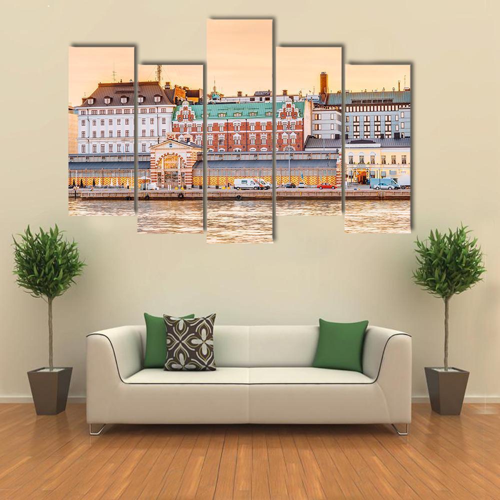 Panorama Of Old Market Hall At Summer Canvas Wall Art-5 Pop-Gallery Wrap-47" x 32"-Tiaracle