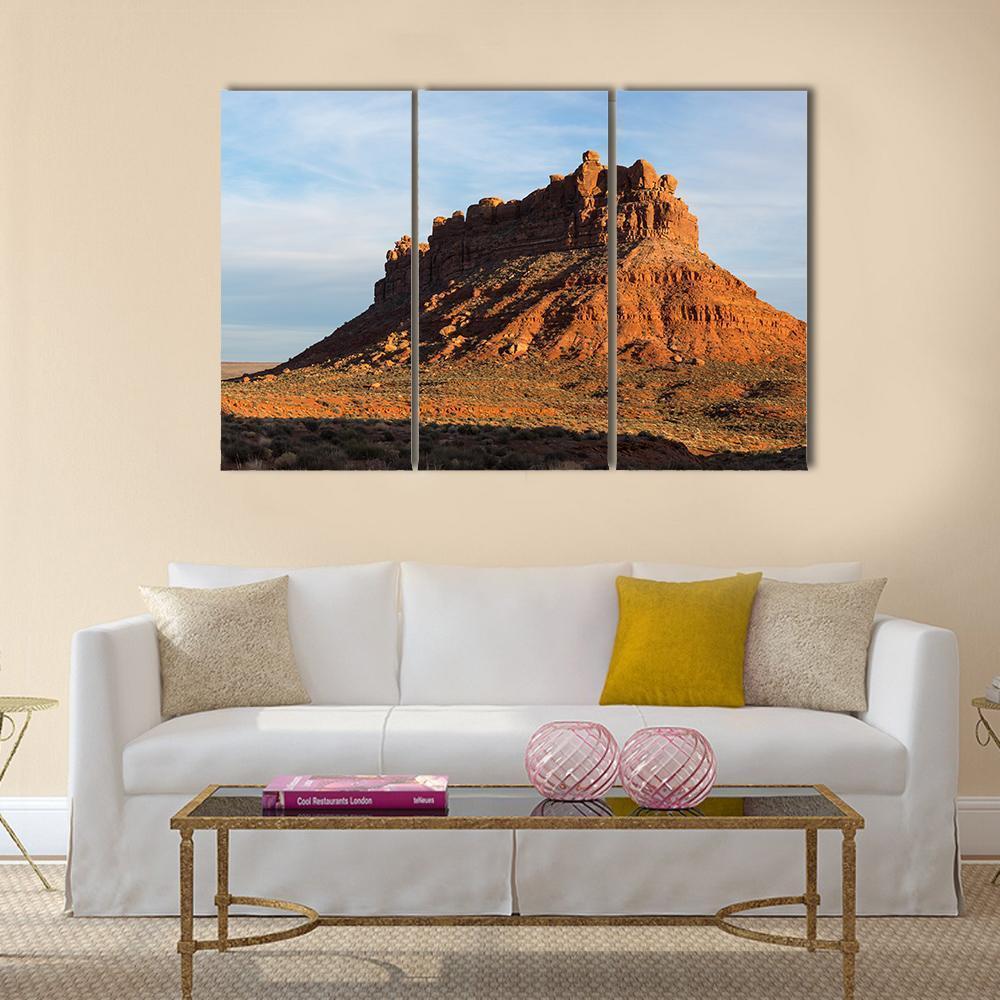 The Valley Of Gods In Utah Canvas Wall Art-3 Horizontal-Gallery Wrap-37" x 24"-Tiaracle