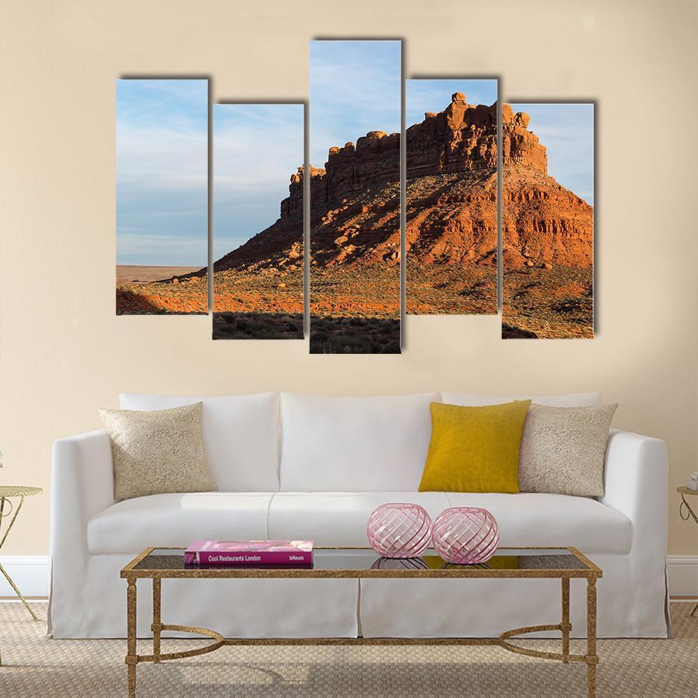 The Valley Of Gods In Utah Canvas Wall Art-5 Pop-Gallery Wrap-47" x 32"-Tiaracle