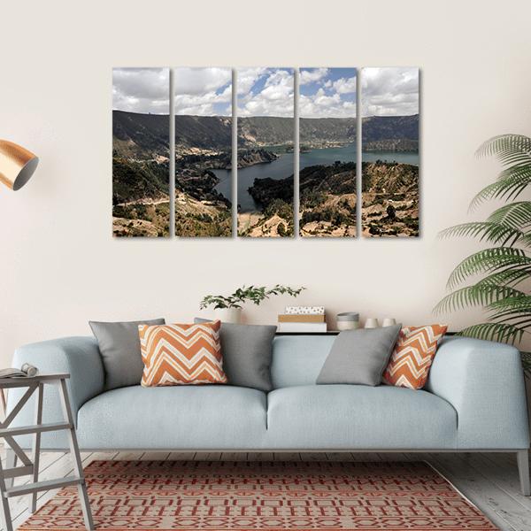 Wenchi Crater Lake Canvas Wall Art-5 Horizontal-Gallery Wrap-22" x 12"-Tiaracle