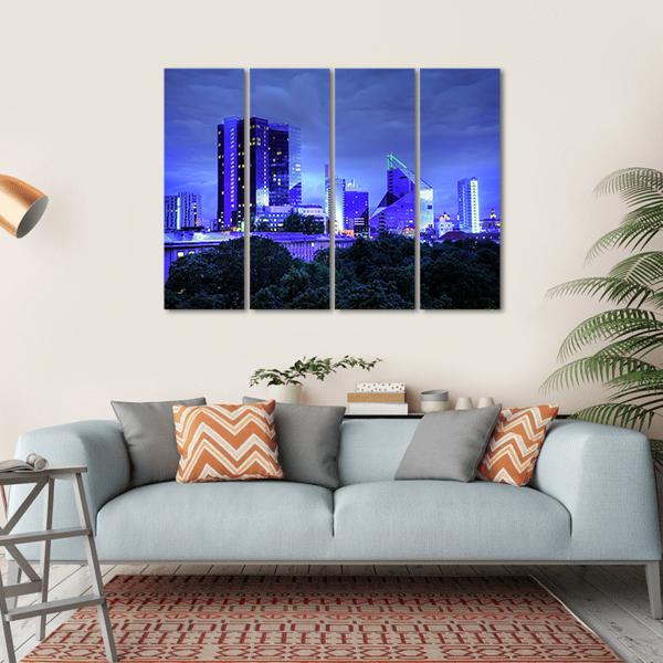 Panoramic View Of Tallinn City Canvas Wall Art-4 Horizontal-Gallery Wrap-34" x 24"-Tiaracle