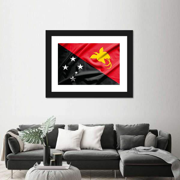 Papua New Guinea Flag Canvas Wall Art-3 Horizontal-Gallery Wrap-25" x 16"-Tiaracle