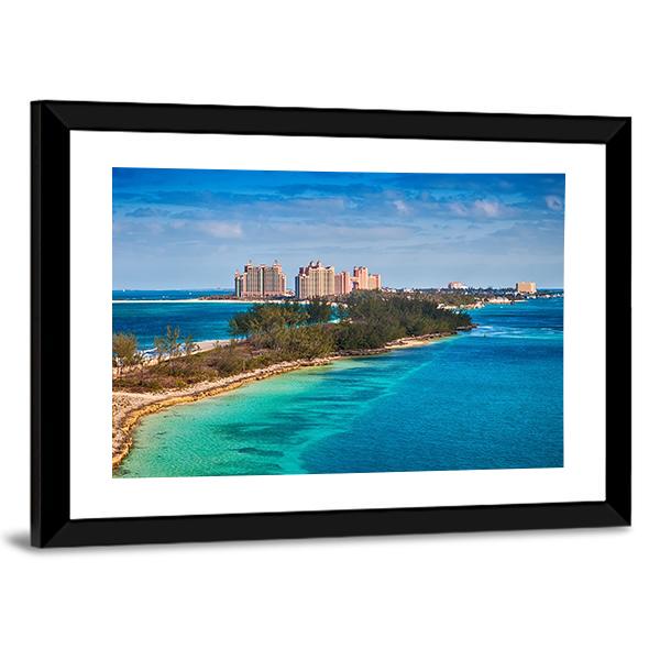 Paradise Island In Nassau Bahamas Panoramic Canvas Wall Art-1 Piece-36" x 12"-Tiaracle