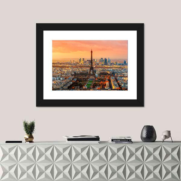 Paris At Twilight Panoramic Canvas Wall Art-1 Piece-36" x 12"-Tiaracle
