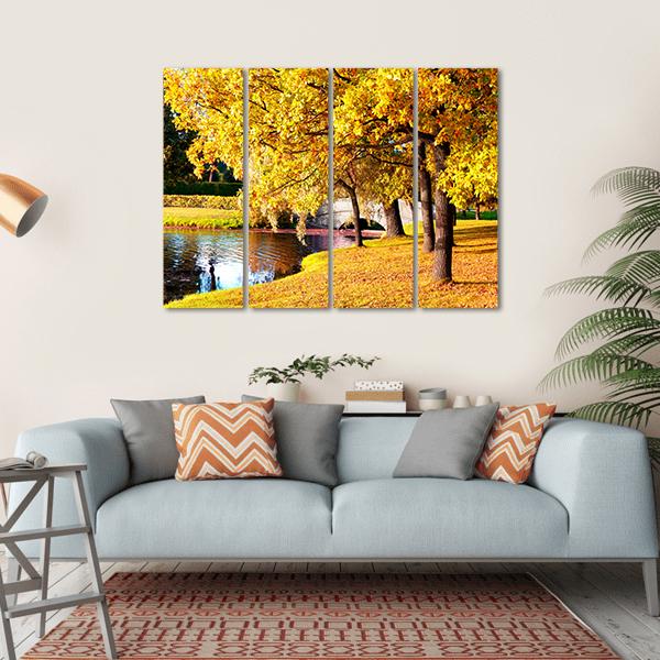 Autumn Forest Park Russia Canvas Wall Art-4 Horizontal-Gallery Wrap-34" x 24"-Tiaracle