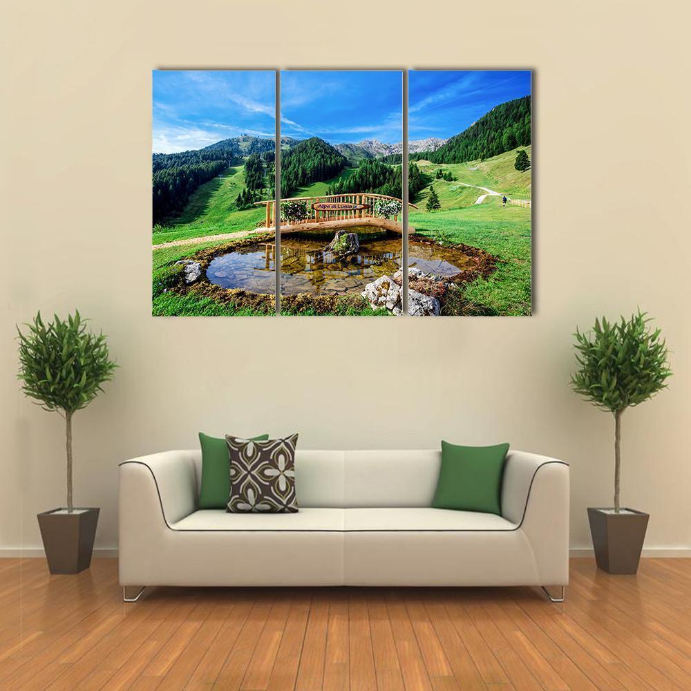 Park In Italy Canvas Wall Art-3 Horizontal-Gallery Wrap-37" x 24"-Tiaracle