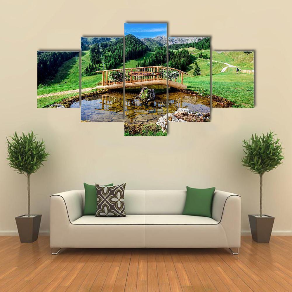 Park In Italy Canvas Wall Art-5 Star-Gallery Wrap-62" x 32"-Tiaracle