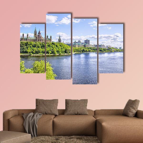 Parliament Of Ottawa Canvas Wall Art-4 Pop-Gallery Wrap-50" x 32"-Tiaracle