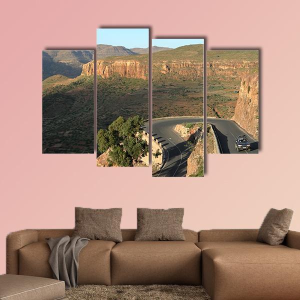 Pass Roads From The Rift Valley Of Ethiopia Canvas Wall Art-4 Pop-Gallery Wrap-50" x 32"-Tiaracle