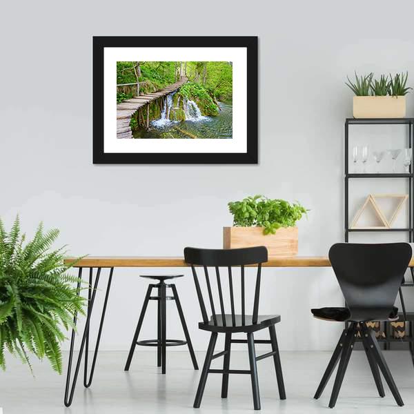 Path In Plitvice Lake Canvas Wall Art-3 Horizontal-Gallery Wrap-25" x 16"-Tiaracle
