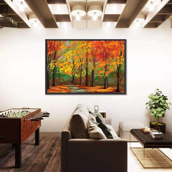 Pathway In Park Canvas Wall Art-3 Horizontal-Gallery Wrap-25" x 16"-Tiaracle