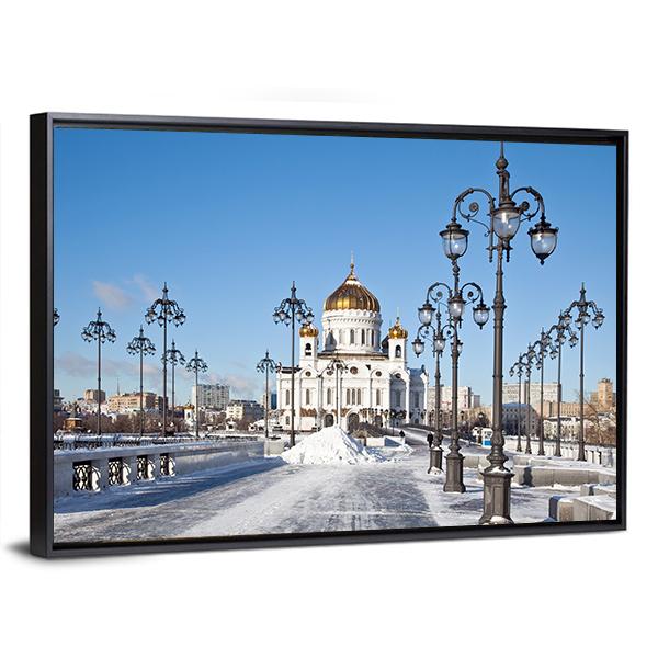 Patriarch Bridge In Winter Canvas Wall Art-3 Horizontal-Gallery Wrap-25" x 16"-Tiaracle
