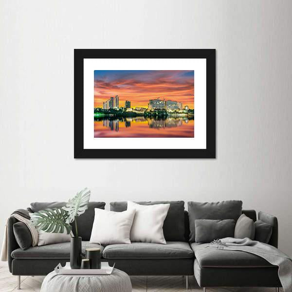 Pattaya City In Night Light Canvas Wall Art-3 Horizontal-Gallery Wrap-25" x 16"-Tiaracle