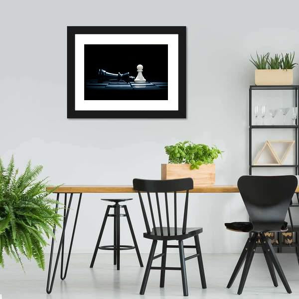 Pawn & The Won King Canvas Wall Art-5 Horizontal-Gallery Wrap-22" x 12"-Tiaracle