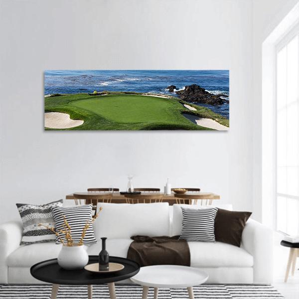 Pebble Beach Golf Link Panoramic Canvas Wall Art-1 Piece-36" x 12"-Tiaracle