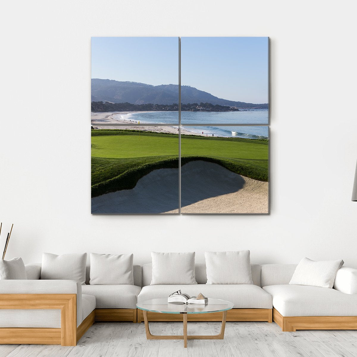 Pebble Beach Golf Course California Canvas Wall Art-4 Square-Gallery Wrap-17" x 17"-Tiaracle