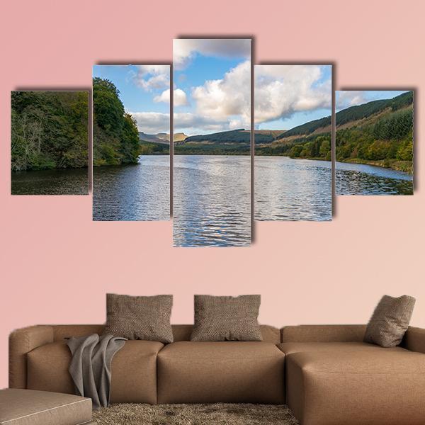 Pentwyn Reservoir Canvas Wall Art-5 Star-Gallery Wrap-62" x 32"-Tiaracle