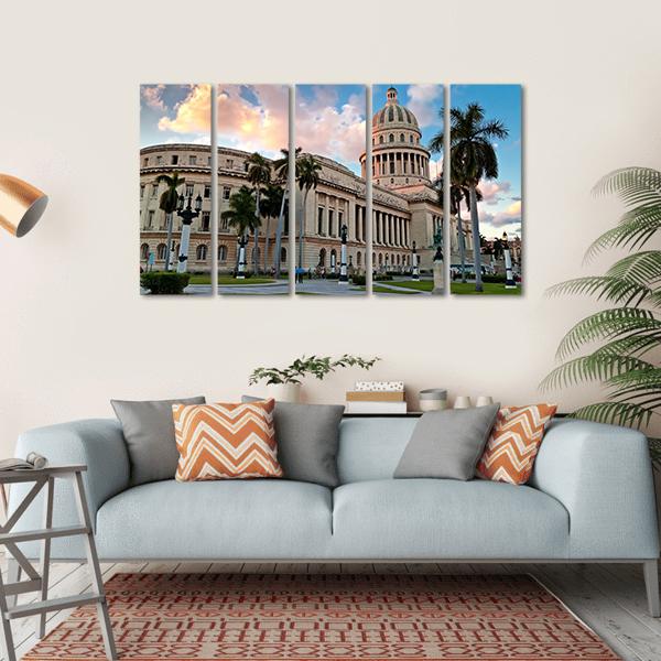 People In The Gardens Of The Capitol Canvas Wall Art-5 Horizontal-Gallery Wrap-22" x 12"-Tiaracle