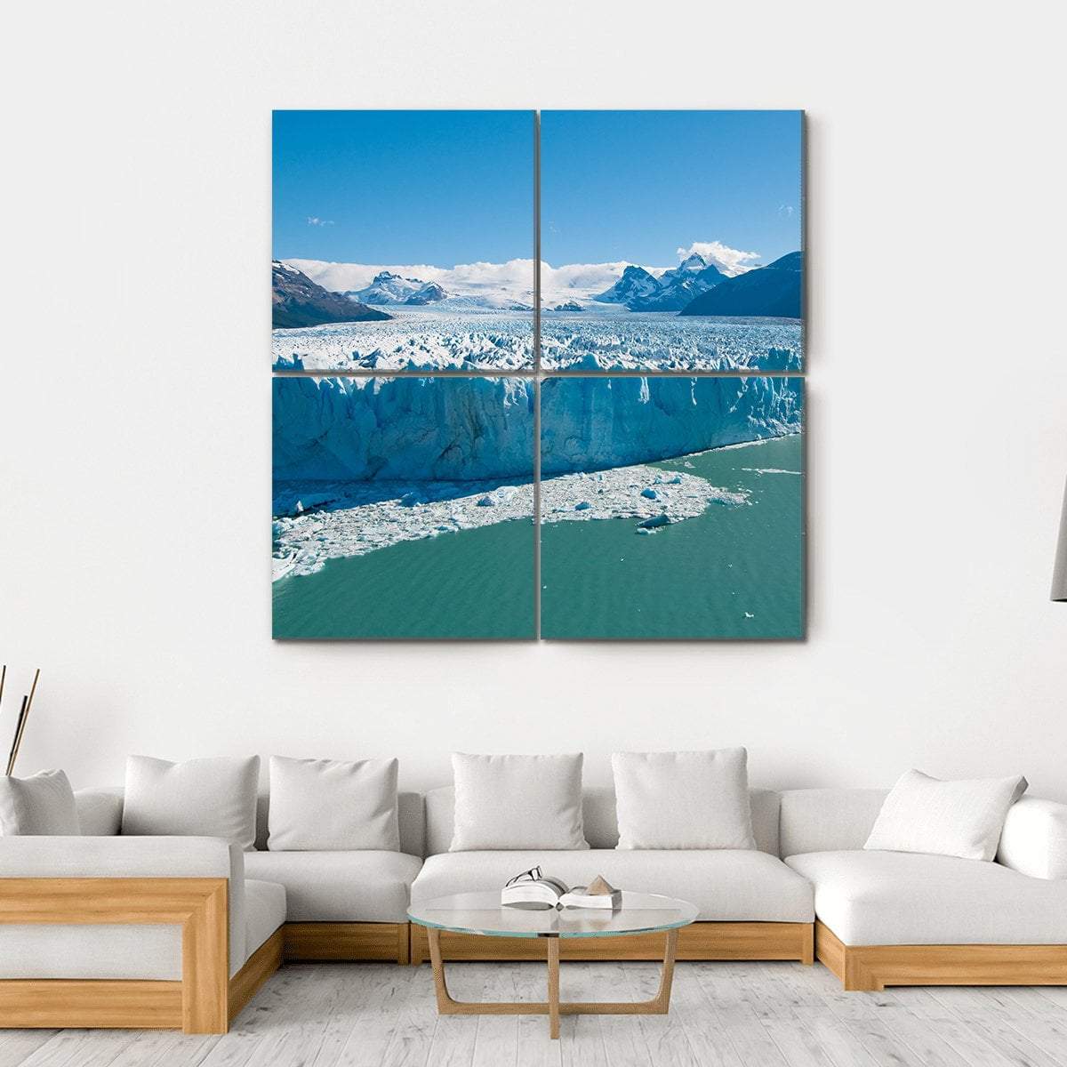 Perito Moreno Glacier Patagonia Argentina Canvas Wall Art-4 Square-Gallery Wrap-17" x 17"-Tiaracle