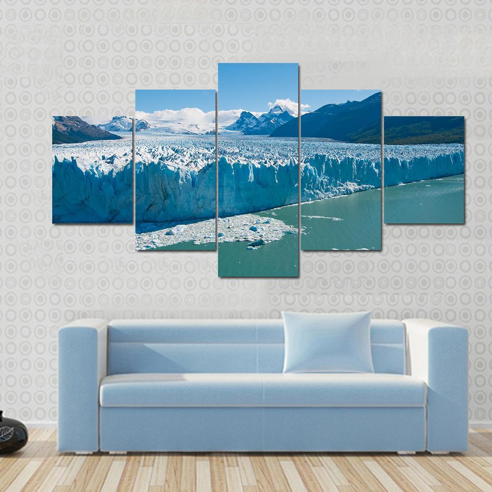 Perito Moreno Glacier Patagonia Argentina Canvas Wall Art-5 Star-Gallery Wrap-62" x 32"-Tiaracle