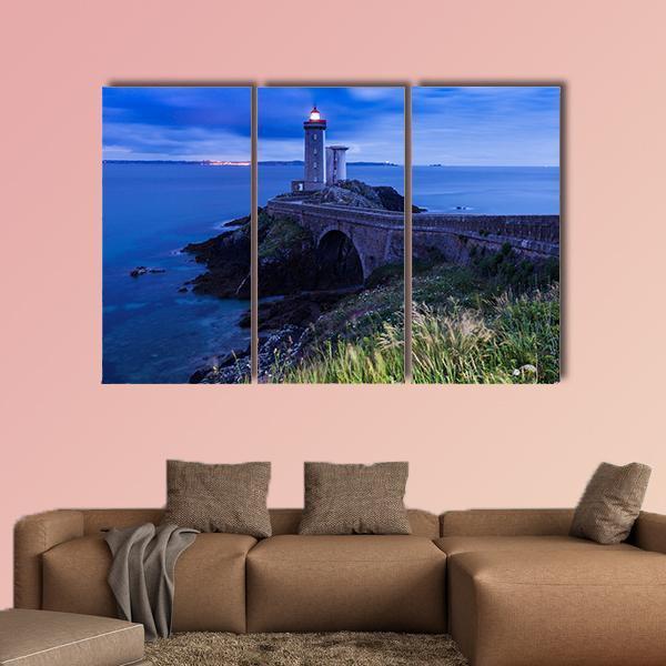 Petit Minou Lighthouse In France Canvas Wall Art-3 Horizontal-Gallery Wrap-37" x 24"-Tiaracle