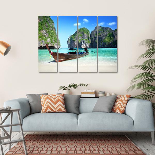 Phi Phi Island Maya Bay Canvas Wall Art-4 Horizontal-Gallery Wrap-34" x 24"-Tiaracle